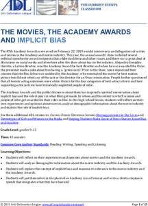 The Movies, the Academy Awards and Implicit Bias Lesson Plan The Movies, the Academy Awards and Implicit Bias Lesson Plan