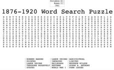 1876-1920 Word Search Puzzle Worksheet 1876-1920 Word Search Puzzle Worksheet
