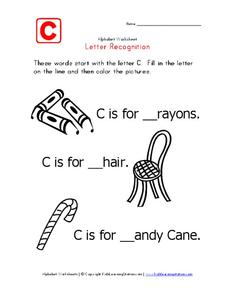 Letter Recognition: The Letter C Worksheet Letter Recognition: The Letter C Worksheet