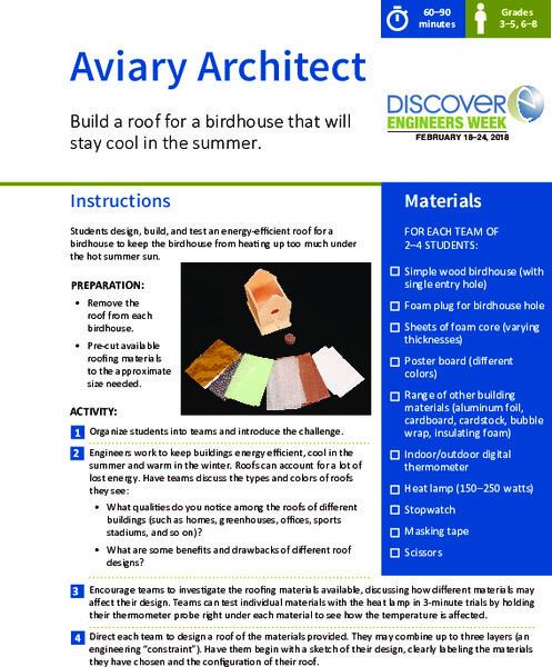 Aviary Architect Activity Aviary Architect Activity