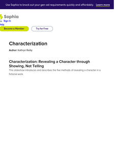 Sophia: Characterization PPT Sophia: Characterization PPT
