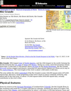 Encyclopedia Britannica: The Rio Grande Handout Encyclopedia Britannica: The Rio Grande Handout