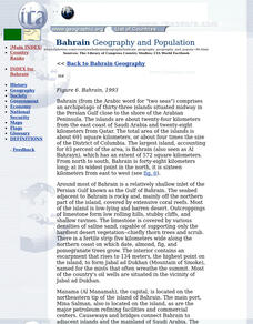 Photius: Bahrain Geography and Population Handout Photius: Bahrain Geography and Population Handout