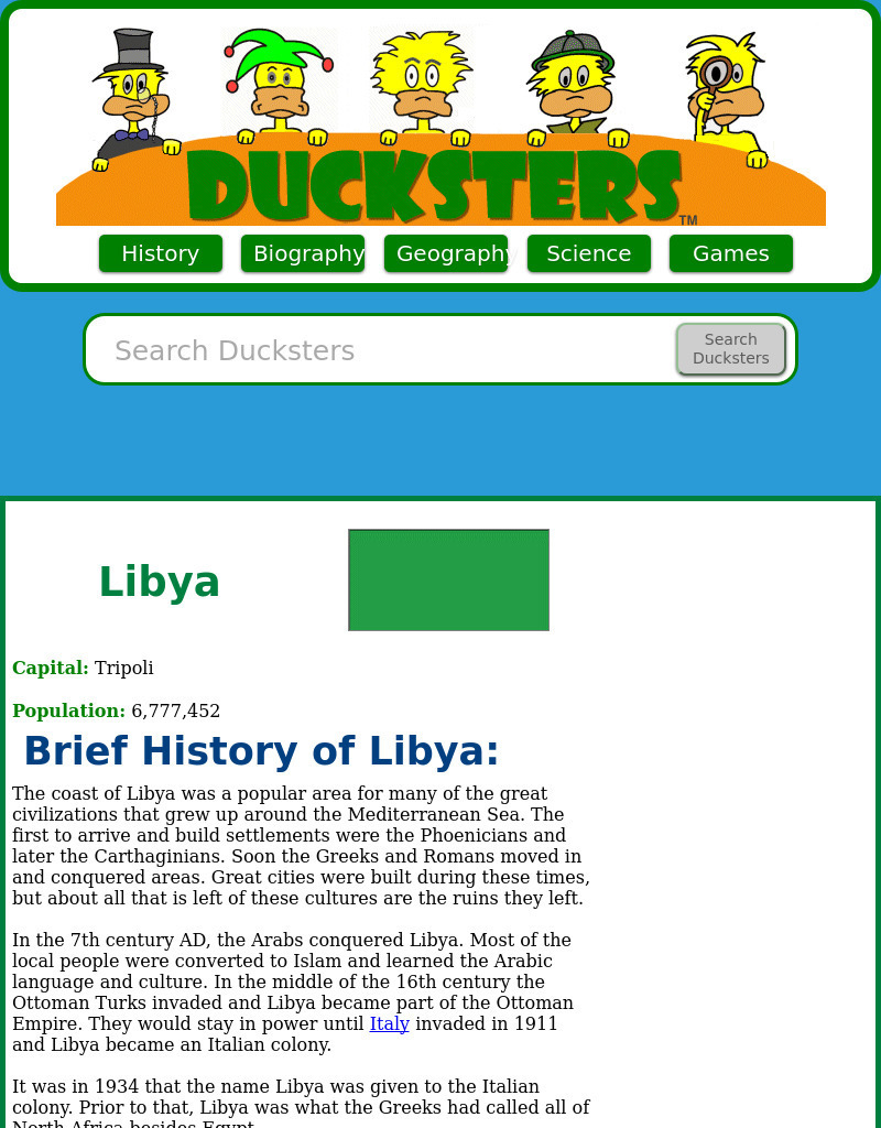 Ducksters: Geography for Kids: Libya Website Ducksters: Geography for Kids: Libya Website