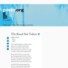 Poets.org: "The Road Not Taken" by Robert Frost Primary Poets.org: "The Road Not Taken" by Robert Frost Primary