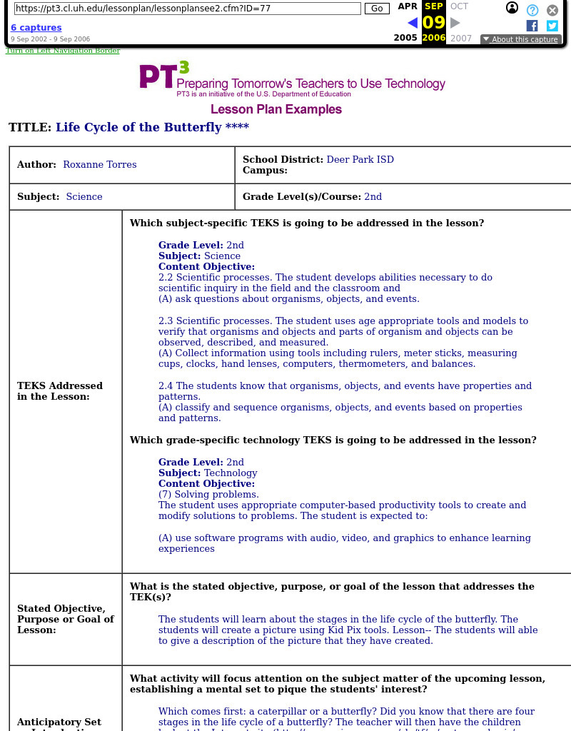 Life Cycle of the Butterfly Lesson Plan Life Cycle of the Butterfly Lesson Plan