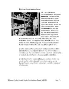 Life In a Concentration Camp Lesson Plan Life In a Concentration Camp Lesson Plan