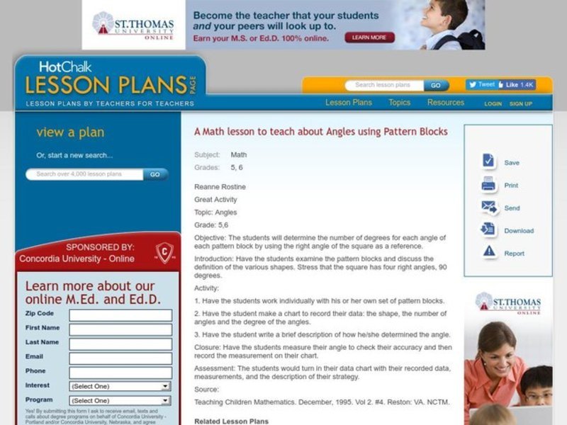 Math - Angles Lesson Plan Math - Angles Lesson Plan