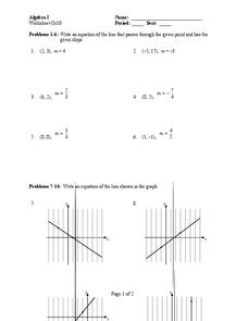 Linear Equations Worksheet Linear Equations Worksheet