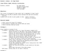 Linear Motion: Speed, Velocity & Acceleration Lesson Plan Linear Motion: Speed, Velocity & Acceleration Lesson Plan