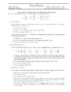 Linear Systems:  Fundamental Theorem Worksheet Linear Systems:  Fundamental Theorem Worksheet