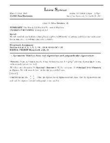 Linear Systems:  Symmetric Matrices Worksheet Linear Systems:  Symmetric Matrices Worksheet