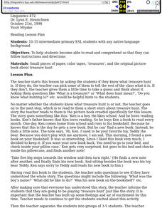 Linguistics 472 Lesson Plan Linguistics 472 Lesson Plan