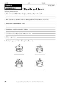 Liquids and Gases Worksheet Liquids and Gases Worksheet