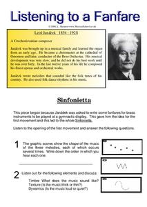 Listening To A Fanfare Worksheet Listening To A Fanfare Worksheet