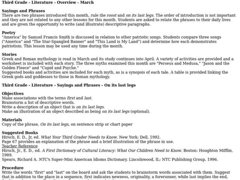 Literature Lesson Plan Literature Lesson Plan