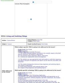 Living and Nonliving Things Lesson Plan Living and Nonliving Things Lesson Plan