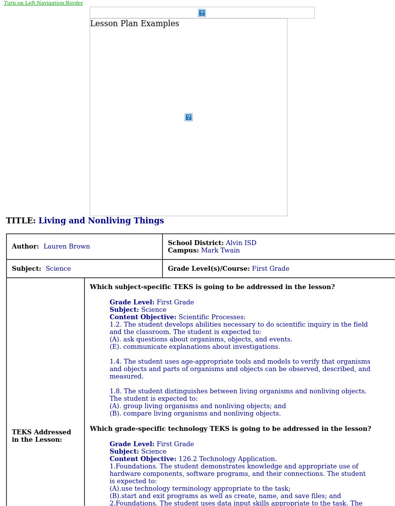 Living and Nonliving Things Lesson Plan Living and Nonliving Things Lesson Plan