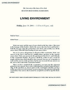 Living Environment Lesson Plan Living Environment Lesson Plan