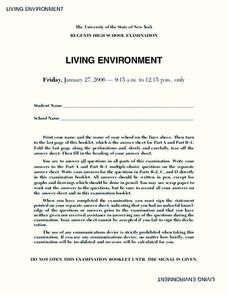 Living Environment Lesson Plan Living Environment Lesson Plan