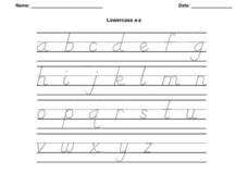 Lowercase a-z Worksheet Lowercase a-z Worksheet
