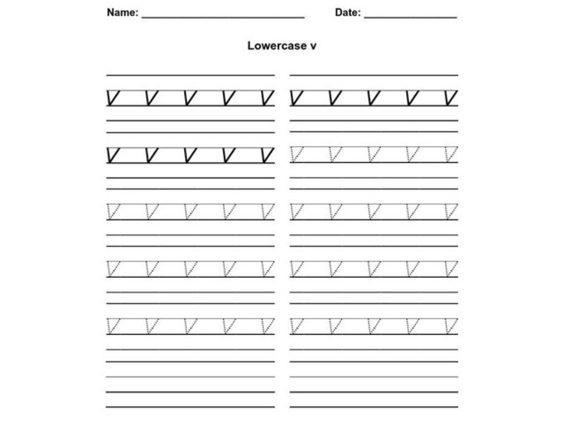 Lowercase v Worksheet Lowercase v Worksheet