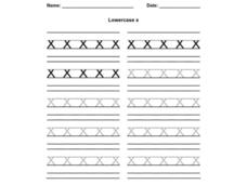 Lowercase x Worksheet Lowercase x Worksheet