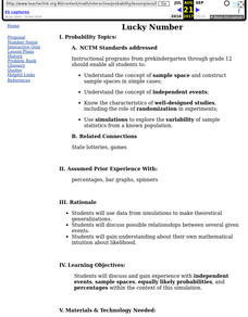 Lucky Number Lesson Plan Lucky Number Lesson Plan