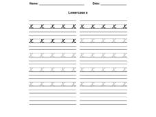 Lowercase x Worksheet Lowercase x Worksheet