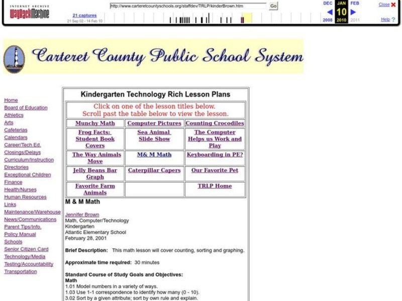 M & M Math Lesson Plan M & M Math Lesson Plan