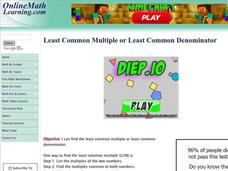 Lowest Common Multiple Worksheet Lowest Common Multiple Worksheet
