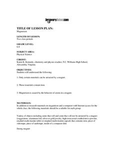 Magnetism Lesson Plan Magnetism Lesson Plan