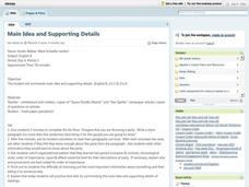 Main Idea and Supporting Details Lesson Plan Main Idea and Supporting Details Lesson Plan
