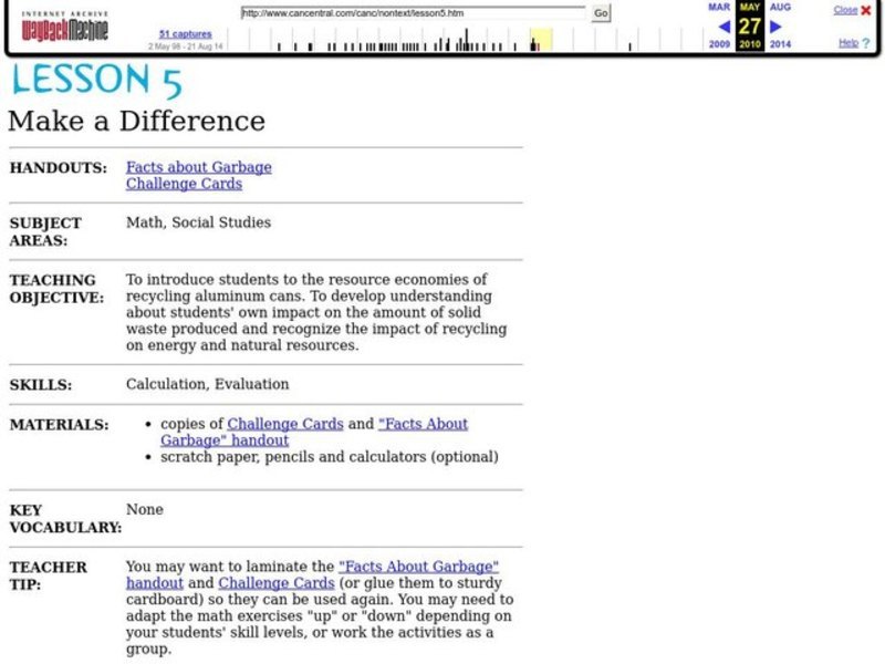 Make a Difference Lesson Plan Make a Difference Lesson Plan