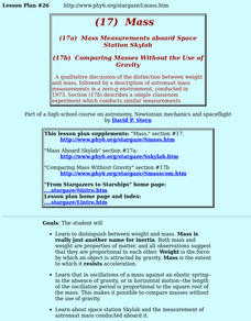 Mass Lesson Plan Mass Lesson Plan