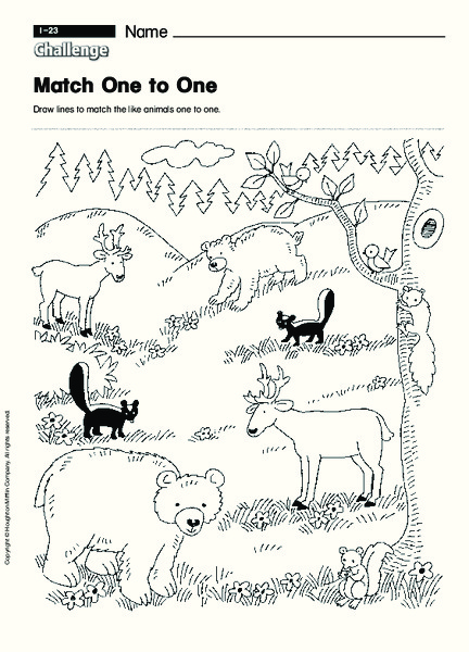 Match One to One Worksheet Match One to One Worksheet
