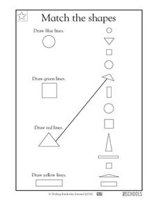 Match the Shapes Worksheet Match the Shapes Worksheet