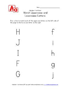 Match Uppercase and Lowercase Letters Worksheet Match Uppercase and Lowercase Letters Worksheet