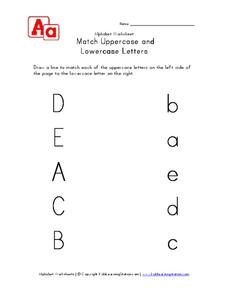 Match Uppercase and Lowercase Letters Worksheet Match Uppercase and Lowercase Letters Worksheet