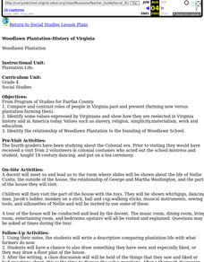 Woodlawn Plantation Lesson Plan Woodlawn Plantation Lesson Plan