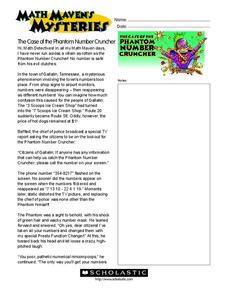 Math Maven's Mysteries Worksheet Math Maven's Mysteries Worksheet