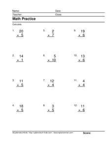 Math Practice: Multiplication Lesson Plan Math Practice: Multiplication Lesson Plan