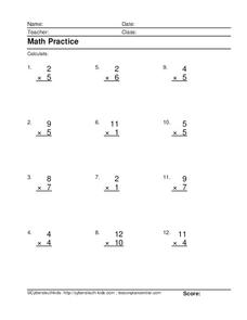 Math Practice: Multiplication Lesson Plan Math Practice: Multiplication Lesson Plan