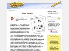 Math Squares Worksheet Math Squares Worksheet