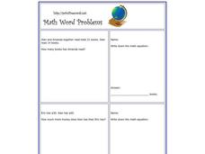 Math Word Problems Worksheet Math Word Problems Worksheet