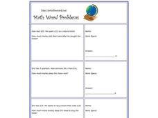 Math Word Problems Worksheet Math Word Problems Worksheet
