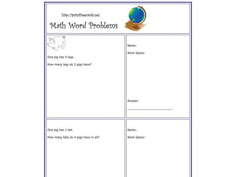 Math Word Problems Worksheet Math Word Problems Worksheet