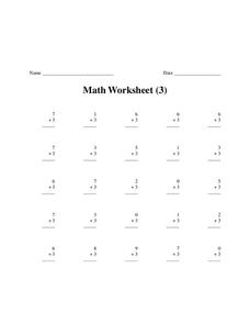 Math Worksheet (3) Worksheet Math Worksheet (3) Worksheet