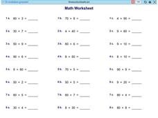 Math Worksheet 1: Multiplication Worksheet Math Worksheet 1: Multiplication Worksheet