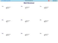 Math Worksheet 1: Multiplication, #5 Worksheet Math Worksheet 1: Multiplication, #5 Worksheet